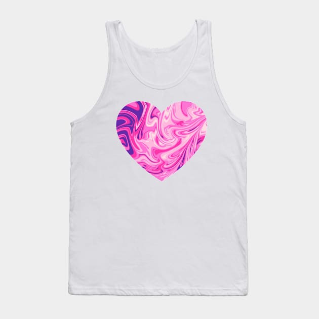 Pink Chic Liquid Abstract Heart Tank Top by love-fi